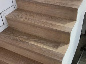 Synteko Hardwax Oil with white pigment on stair